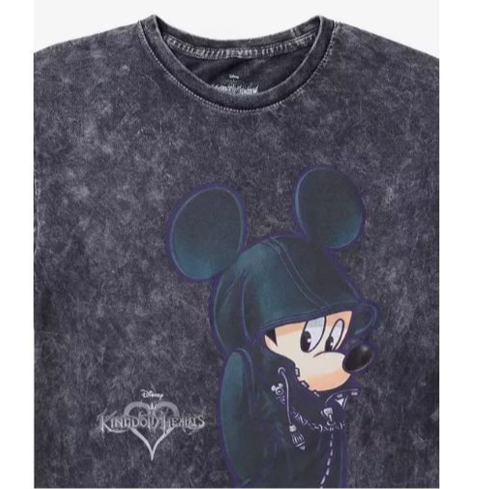 Rare Disney Kingdom Hearts Mickey Mouse Hood Mineral Wash Unisex Shirt Tee Large - Picture 4 of 5